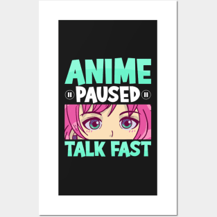 Anime Paused Talk Fast Kawaii Anime Girl Manga Posters and Art